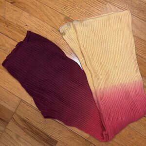I.Am.GIA Ombre Crochet Pants 100% cotton XS Burgundy to Yellow